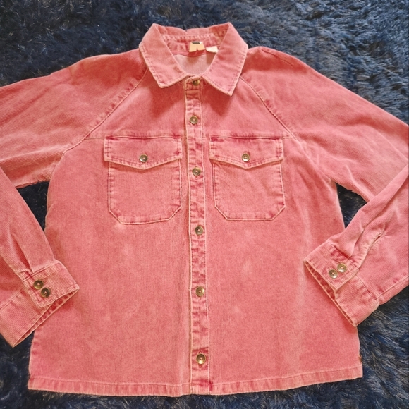 Roxy Jackets & Blazers - Roxy pink corduroy button down jacket size medium